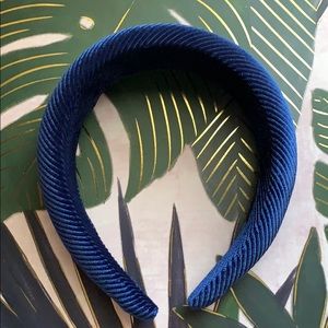 NEW navy padded headband velvet corduroy